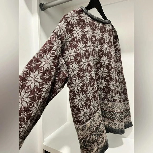 Vintage H&M WOMAN COLLECTION 100% Shetland Wool Nordic cardigan Large bradenburg - Picture 5 of 10